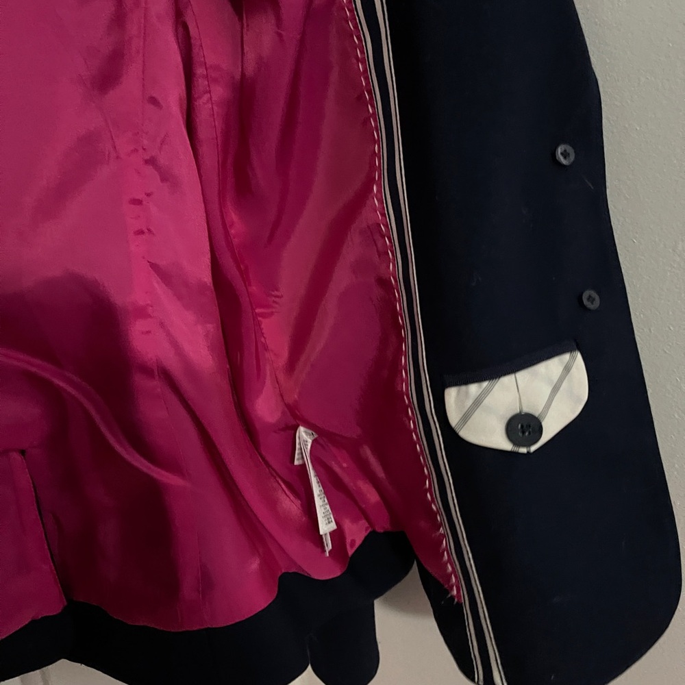 Juicy Couture Navy Blazer with Pink Interior - Picture 3 of 4